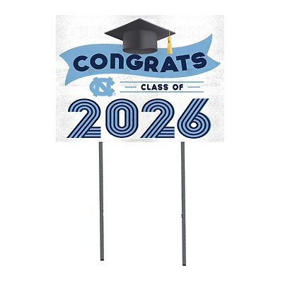 North Carolina Tar Heels 18" x 24" 2026 Grad Yard Sign with Stakes