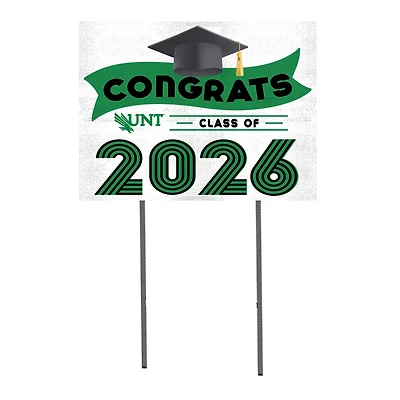 North Texas Mean Green 18" x 24" 2026 Grad Yard Sign with Stakes