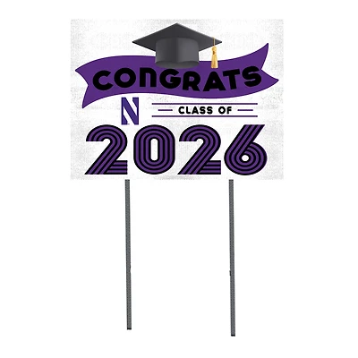 Northwestern Wildcats 18" x 24" 2026 Grad Yard Sign with Stakes