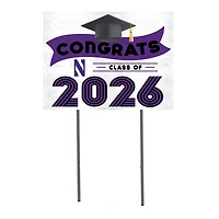 Northwestern Wildcats 18" x 24" 2026 Grad Yard Sign with Stakes