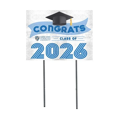 Notre Dame of Maryland Gators 18" x 24" 2026 Grad Yard Sign with Stakes