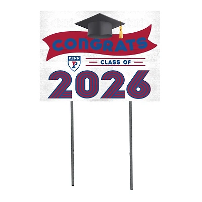 Pennsylvania Quakers 18" x 24" 2026 Grad Yard Sign with Stakes