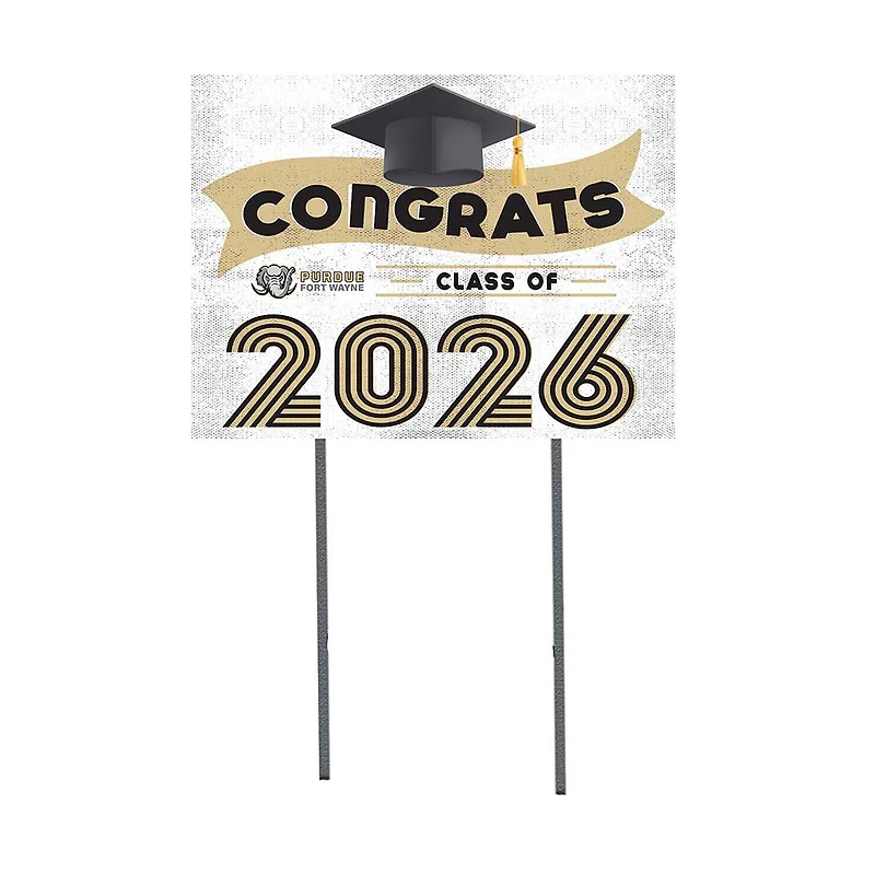 Purdue Fort Wayne Mastodons 18" x 24" 2026 Grad Yard Sign with Stakes
