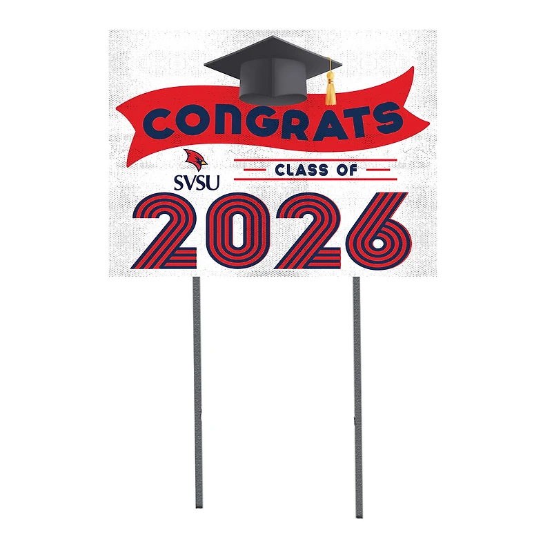 Saginaw Valley State Cardinals 18" x 24" 2026 Grad Yard Sign with Stakes