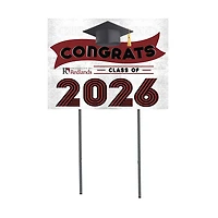 University of Redlands Bulldogs 18" x 24" 2026 Grad Yard Sign with Stakes