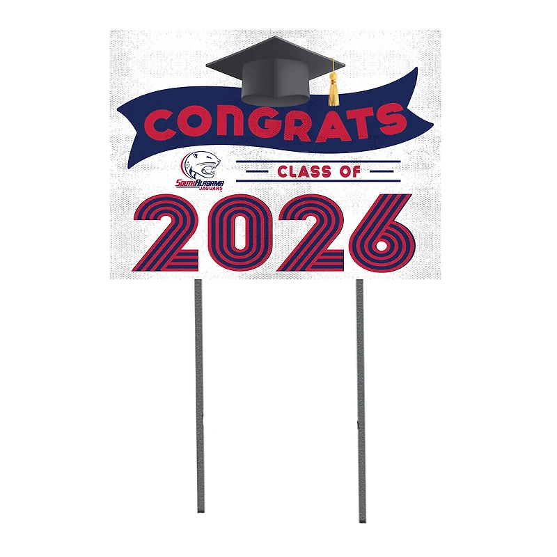 South Alabama Jaguars 18" x 24" 2026 Grad Yard Sign with Stakes
