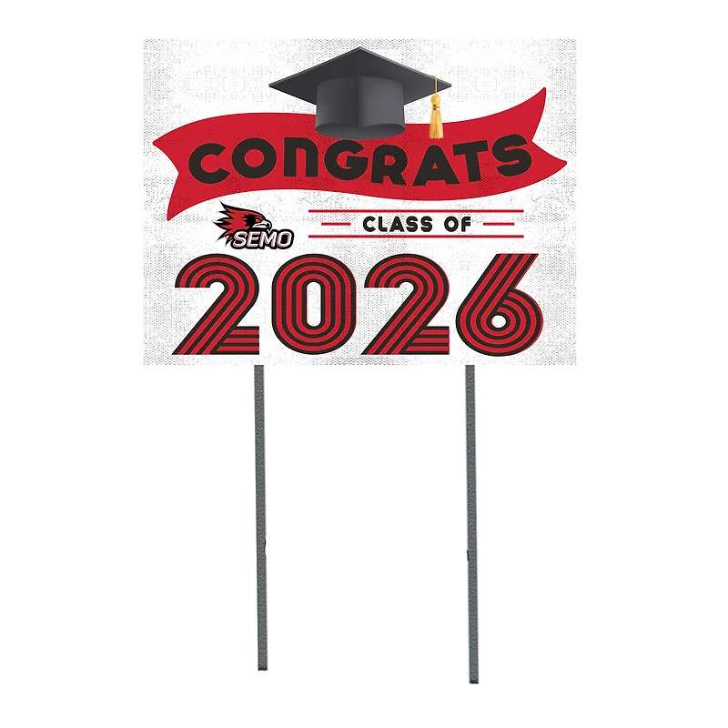 SEMO Redhawks 18" x 24" 2026 Grad Yard Sign with Stakes