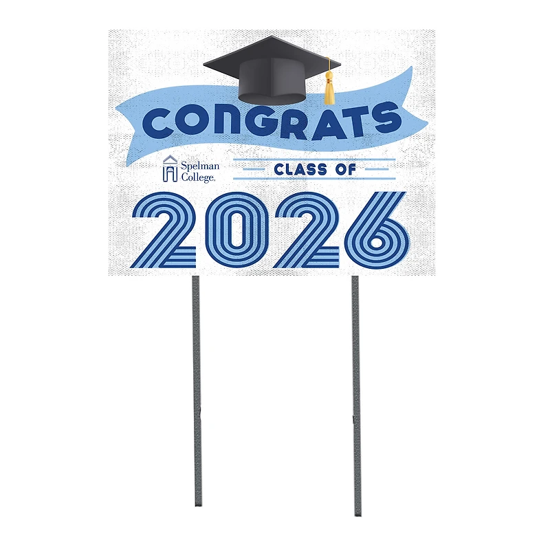 Spelman College Jaguars 18" x 24" 2026 Grad Yard Sign with Stakes