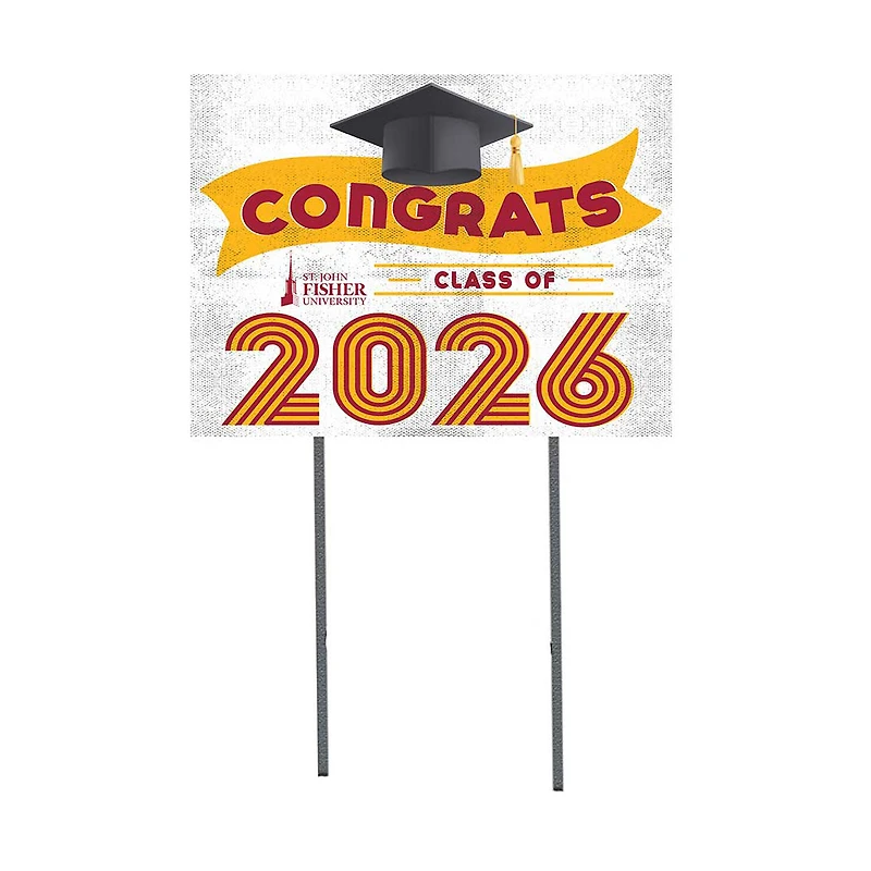 St. John Fisher Cardinals 18" x 24" 2026 Grad Yard Sign with Stakes