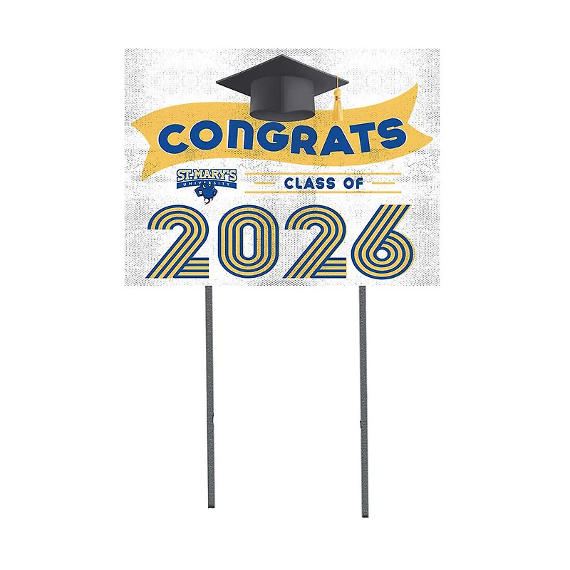 St. Mary's University Rattlers 18" x 24" 2026 Grad Yard Sign with Stakes