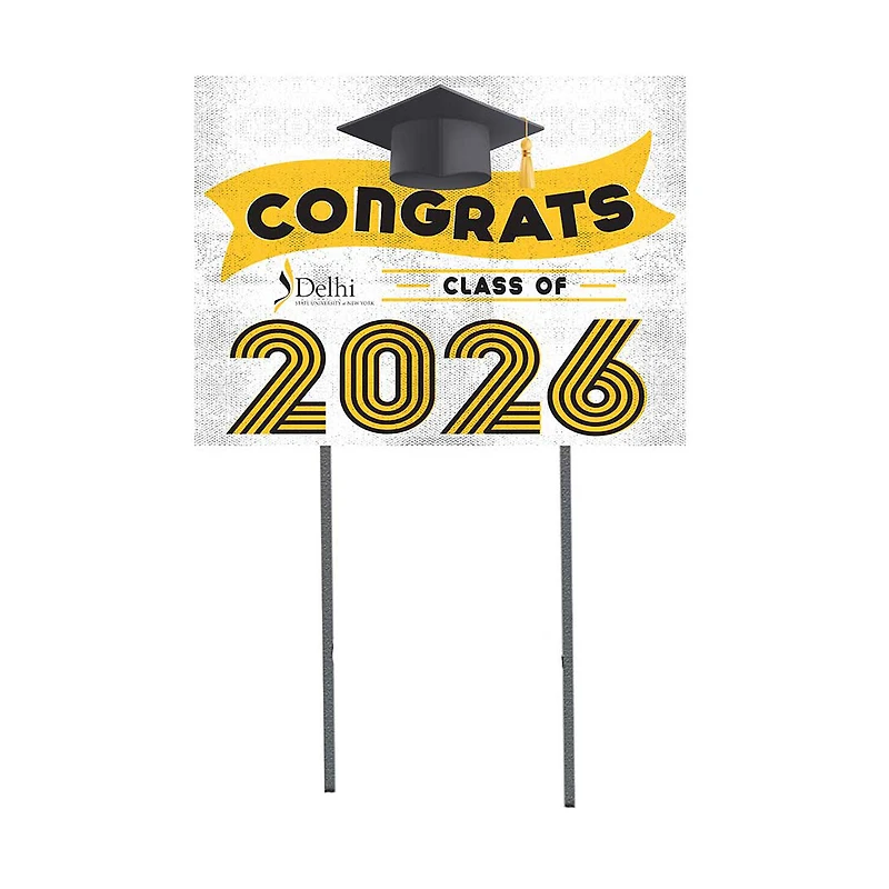 SUNY Delhi Broncos 18" x 24" 2026 Grad Yard Sign with Stakes