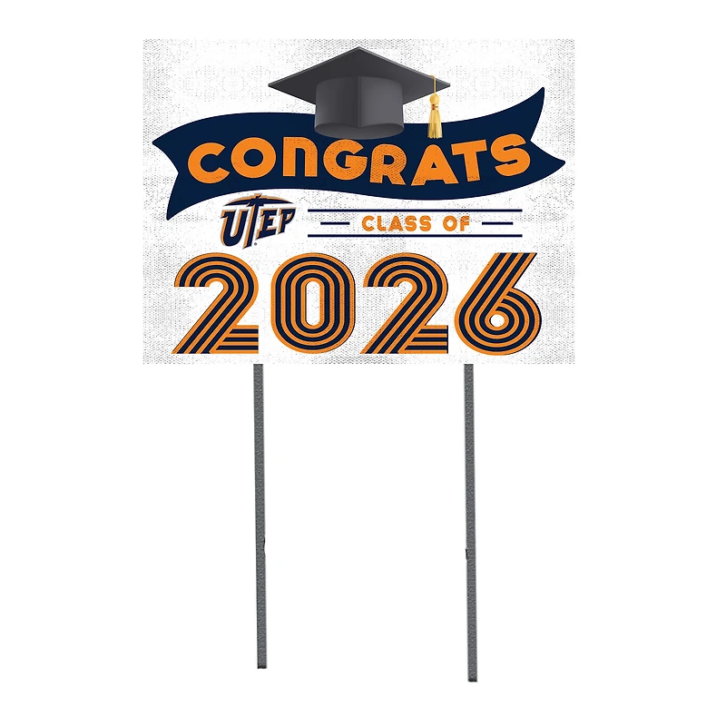 UTEP Miners 18" x 24" 2026 Grad Yard Sign with Stakes