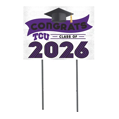 TCU Horned Frogs 18" x 24" 2026 Grad Yard Sign with Stakes