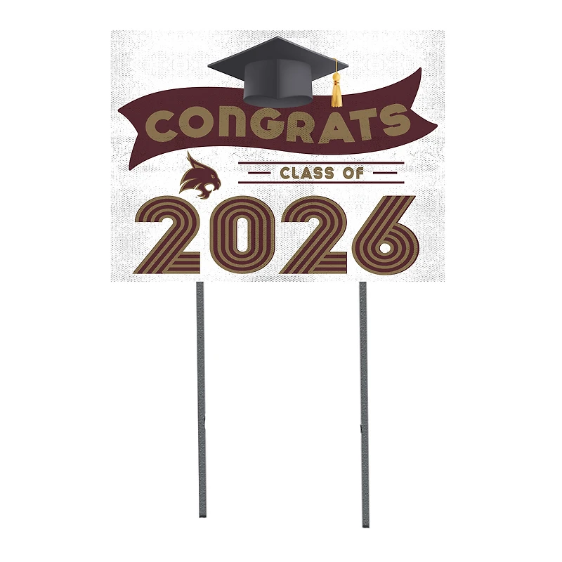 Texas State Bobcats 18" x 24" 2026 Grad Yard Sign with Stakes
