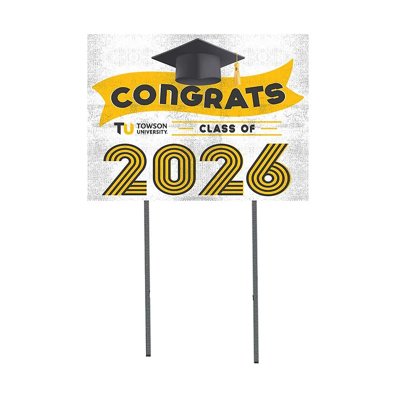 Towson Tigers 18" x 24" 2026 Grad Yard Sign with Stakes