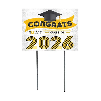 Towson Tigers 18" x 24" 2026 Grad Yard Sign with Stakes