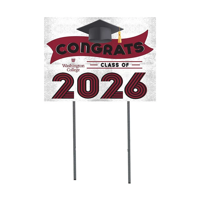 Washington College Shoremen 18" x 24" 2026 Grad Yard Sign with Stakes