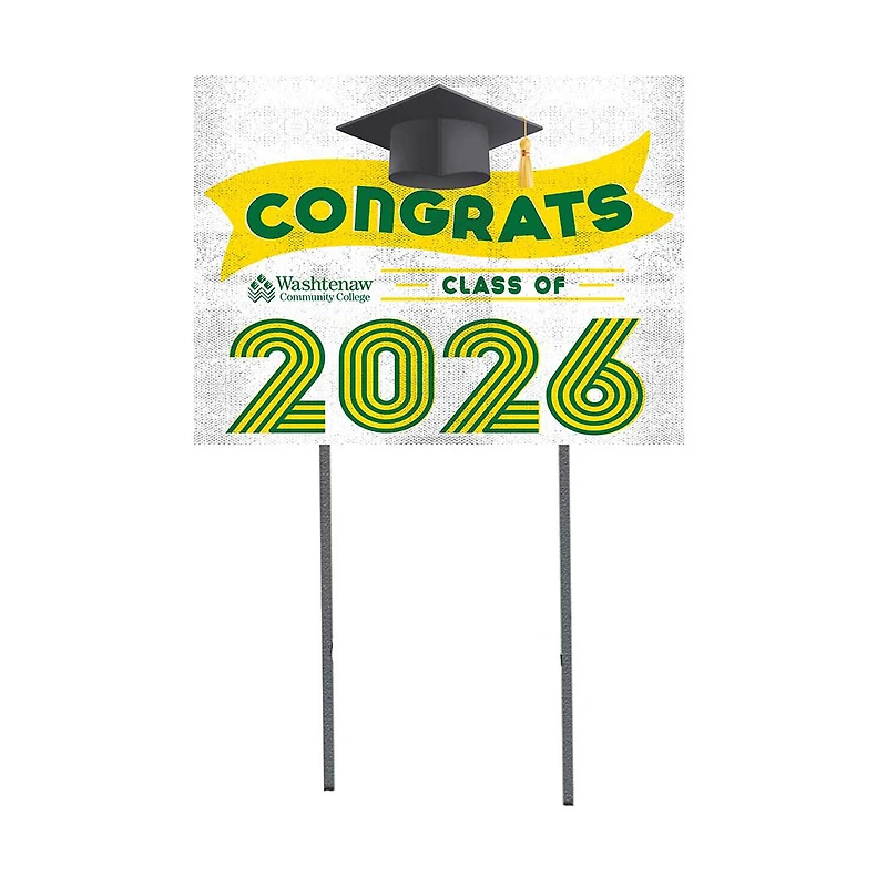 Washtenaw Community College 18" x 24" 2026 Grad Yard Sign with Stakes
