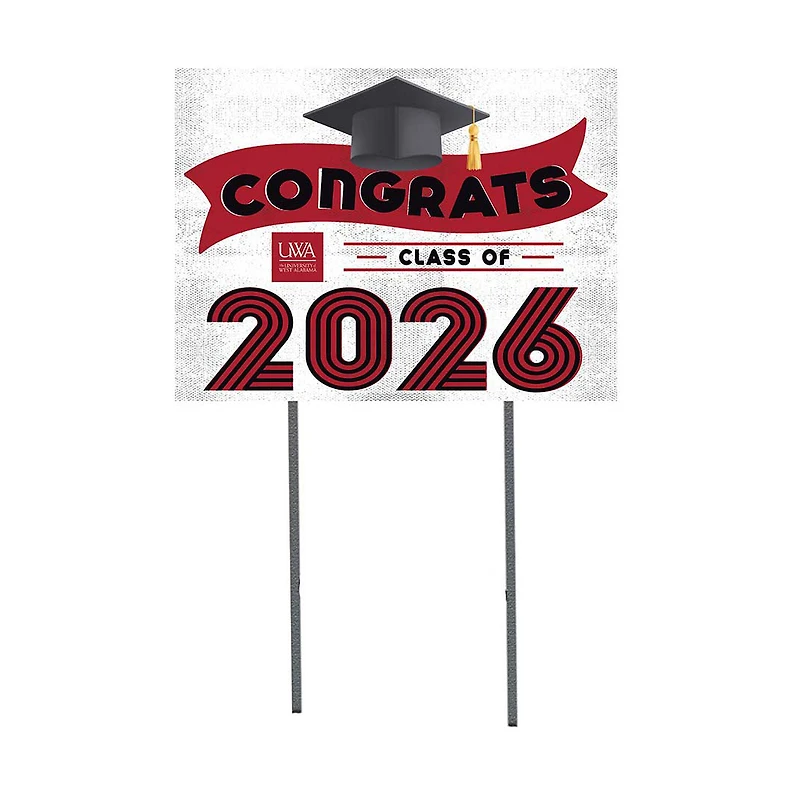 West Alabama Tigers 18" x 24" 2026 Grad Yard Sign with Stakes