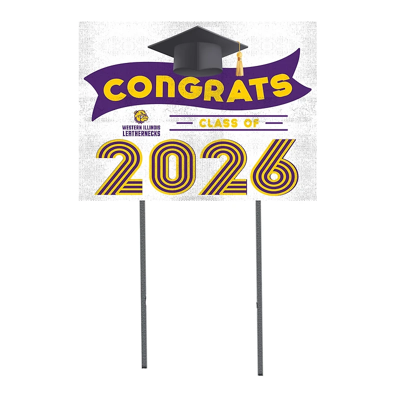 Western Illinois Leathernecks 18" x 24" 2026 Grad Yard Sign with Stakes