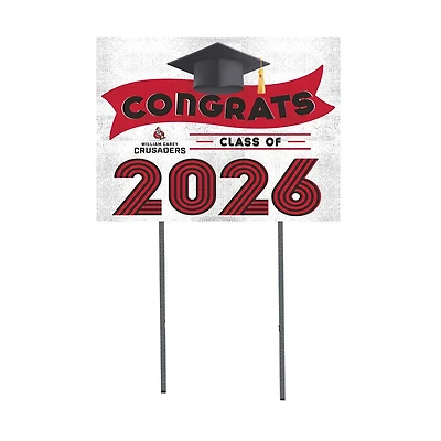 William Carey Crusaders 18" x 24" 2026 Grad Yard Sign with Stakes