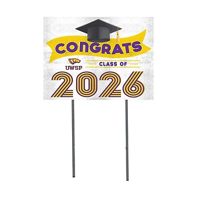 Wisconsin-Stevens Point Pointers 18" x 24" 2026 Grad Yard Sign with Stakes
