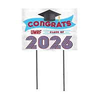 Wisconsin-River Falls Falcons 18" x 24" 2026 Grad Yard Sign with Stakes