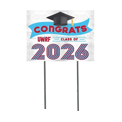 Wisconsin-River Falls Falcons 18" x 24" 2026 Grad Yard Sign with Stakes