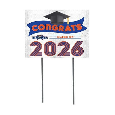 Wisconsin-Platteville Pioneers 18" x 24" 2026 Grad Yard Sign with Stakes