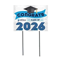 Wisconsin Stout Blue Devils 18" x 24" 2026 Grad Yard Sign with Stakes