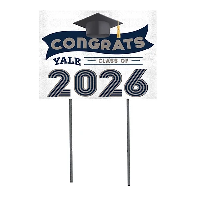 Yale Bulldogs 18" x 24" 2026 Grad Yard Sign with Stakes