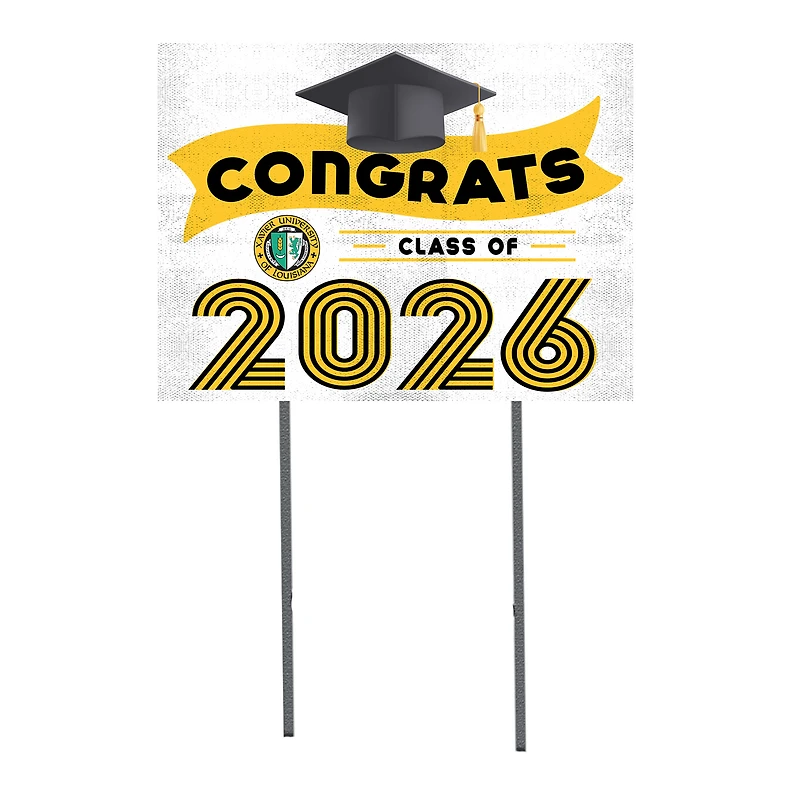 Xavier University of Louisiana Gold Rush 18" x 24" 2026 Grad Yard Sign with Stakes