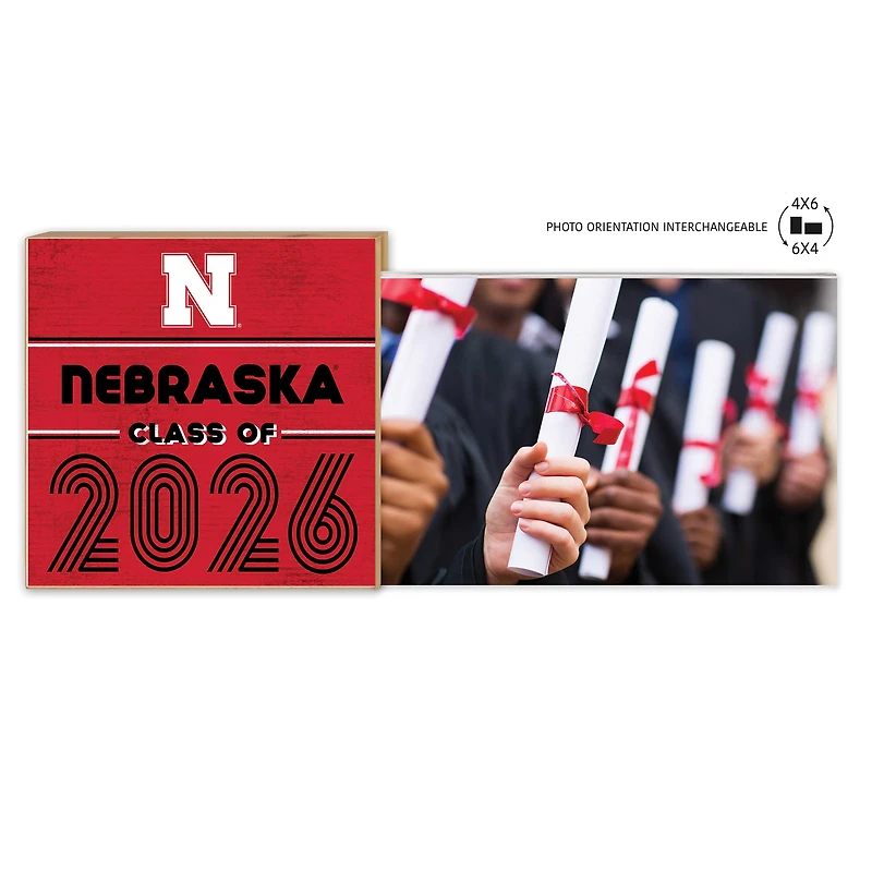 Nebraska Huskers 5" x 10.5" 2026 Grad Floating Photo Frame