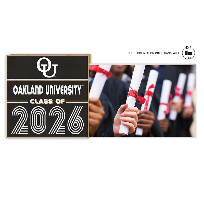 Oakland Golden Grizzlies 5" x 10.5" 2026 Grad Floating Photo Frame