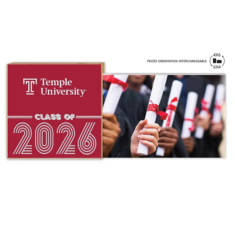 Temple Owls 5" x 10.5" 2026 Grad Floating Photo Frame