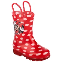 Girls Youth Josmo Minnie Mouse Polka Dots Rain Boots