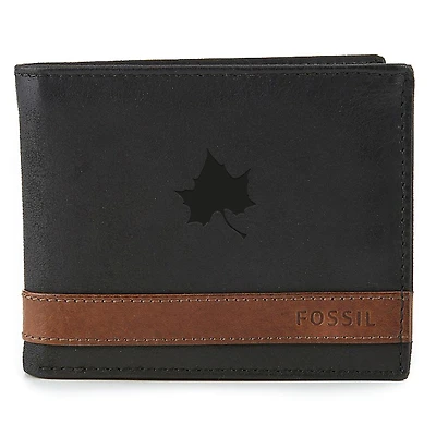 Fossil Black Indiana State Sycamores Quinn Flip ID Bifold Wallet