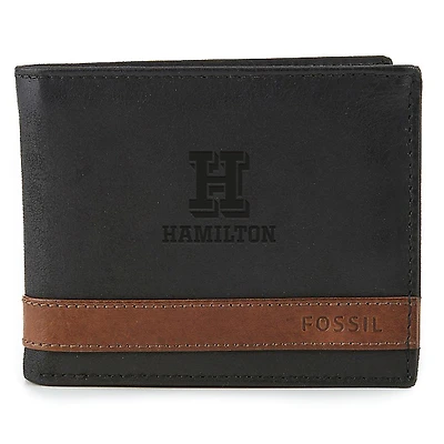 Fossil Black Hamilton Continentals Quinn Flip ID Bifold Wallet