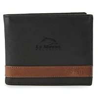Fossil Black Le Moyne Dolphins Quinn Flip ID Bifold Wallet
