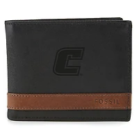 Fossil Black Tennessee Chattanooga Mocs Quinn Flip ID Bifold Wallet