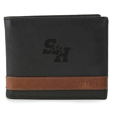 Fossil Black Sam Houston State Bearkats Quinn Flip ID Bifold Wallet