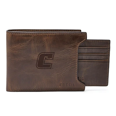 Fossil Brown Tennessee Chattanooga Mocs Derrick Sliding Two-In-One Wallet