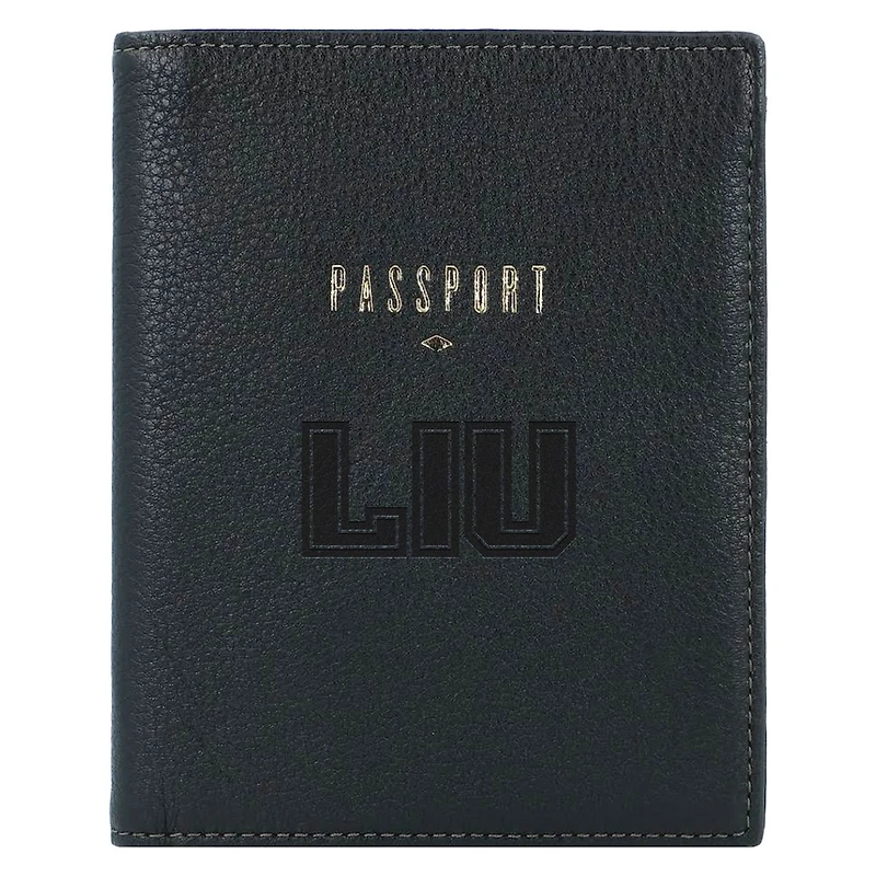 Fossil Black LIU Sharks Travel RFID Passport Case