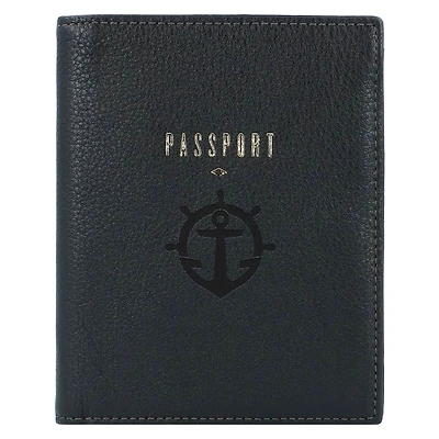 Fossil Black Portland Pilots Travel RFID Passport Case
