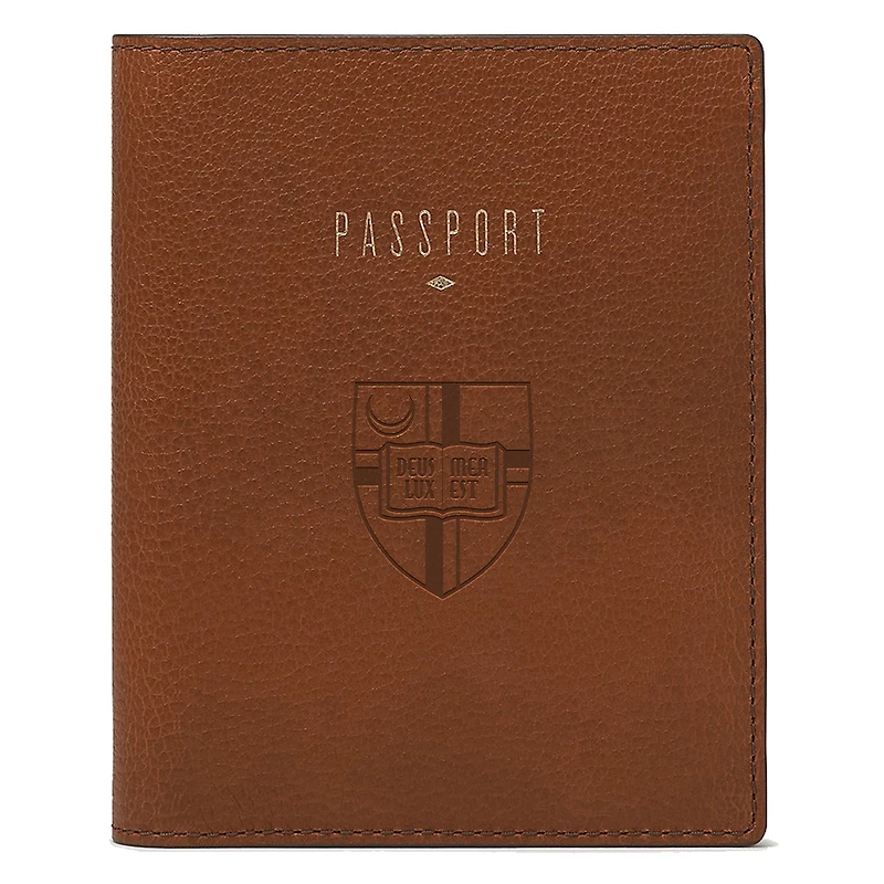 Fossil Brown Catholic University Cardinals Travel RFID Passport Case