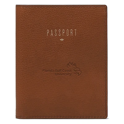 Fossil Brown Florida Gulf Coast Eagles Travel RFID Passport Case