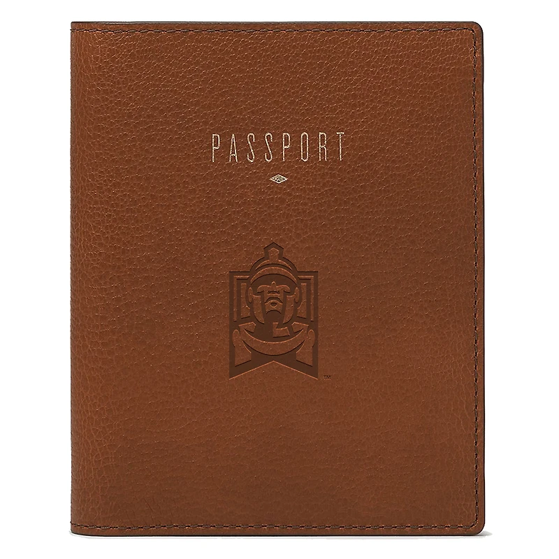 Fossil Brown East Stroudsburg Warriors Travel RFID Passport Case