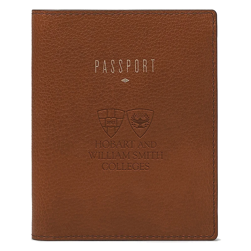Fossil Brown Hobart & William Smith Colleges Travel RFID Passport Case