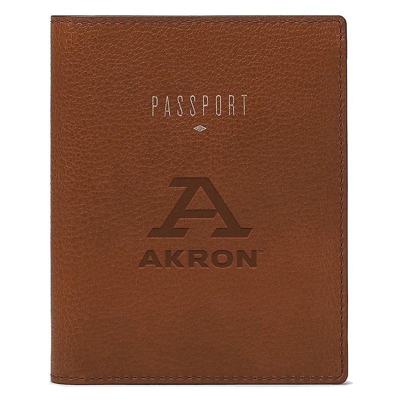 Fossil Brown Akron Zips Travel RFID Passport Case