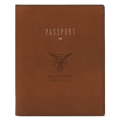 Fossil Brown Ball State Cardinals Travel RFID Passport Case